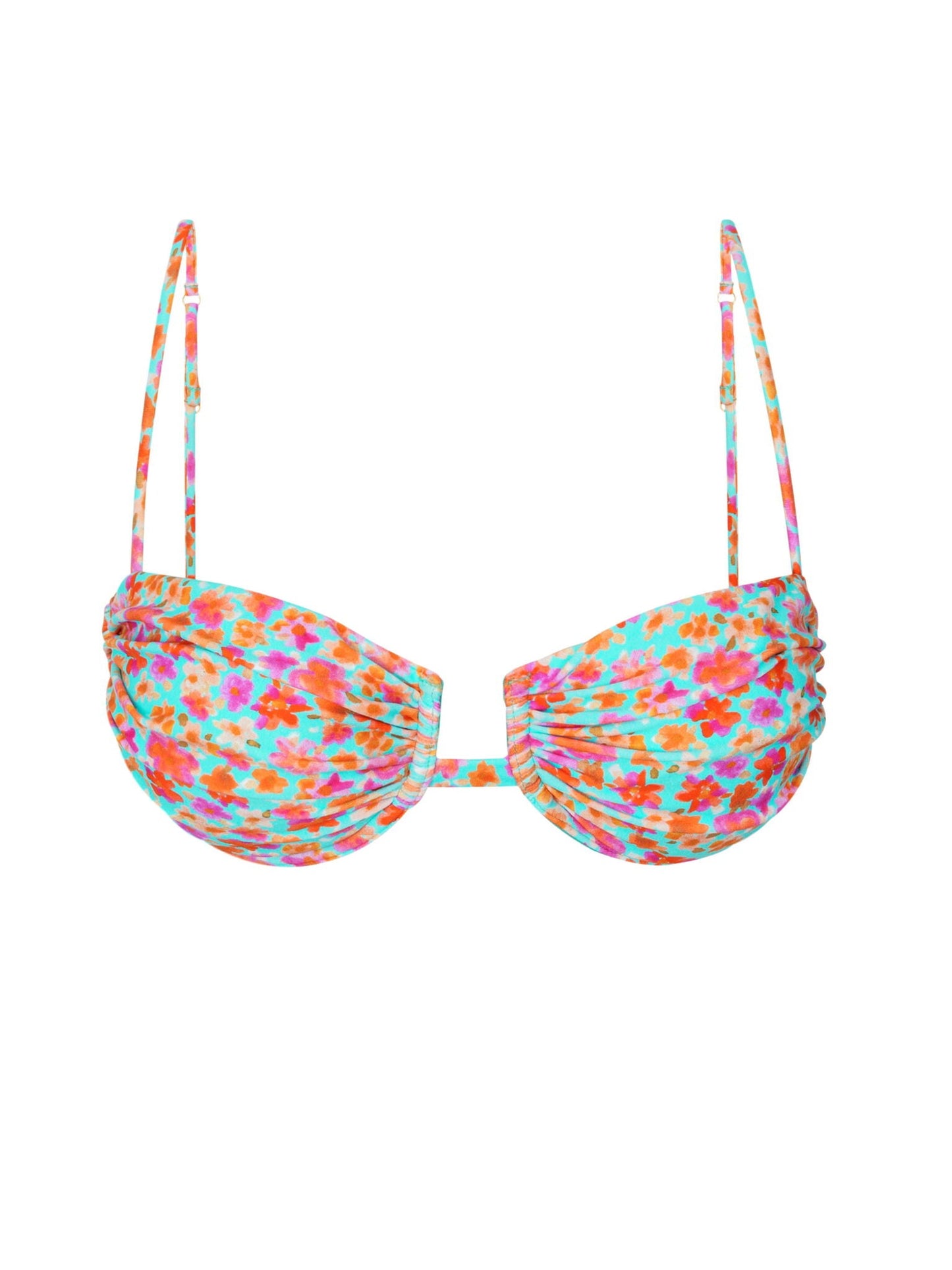 Rio de Sol Zaya Top Ditsy Sky Floral — front view | Belle Mar Swim