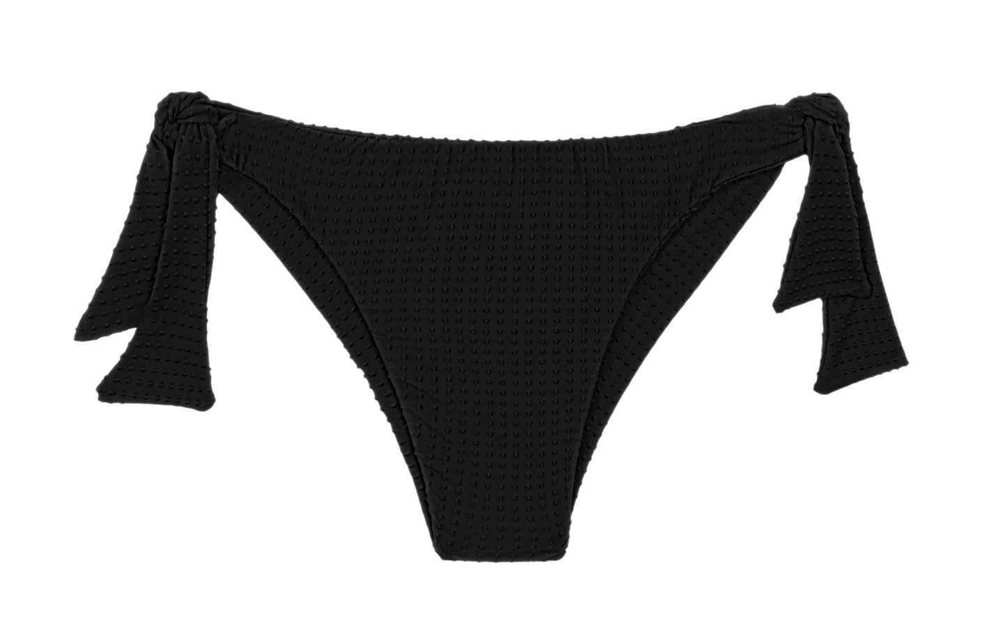 Rio de Sol Italy Bottom Cheeky Black Dots in black — front view | Belle Mar Swim