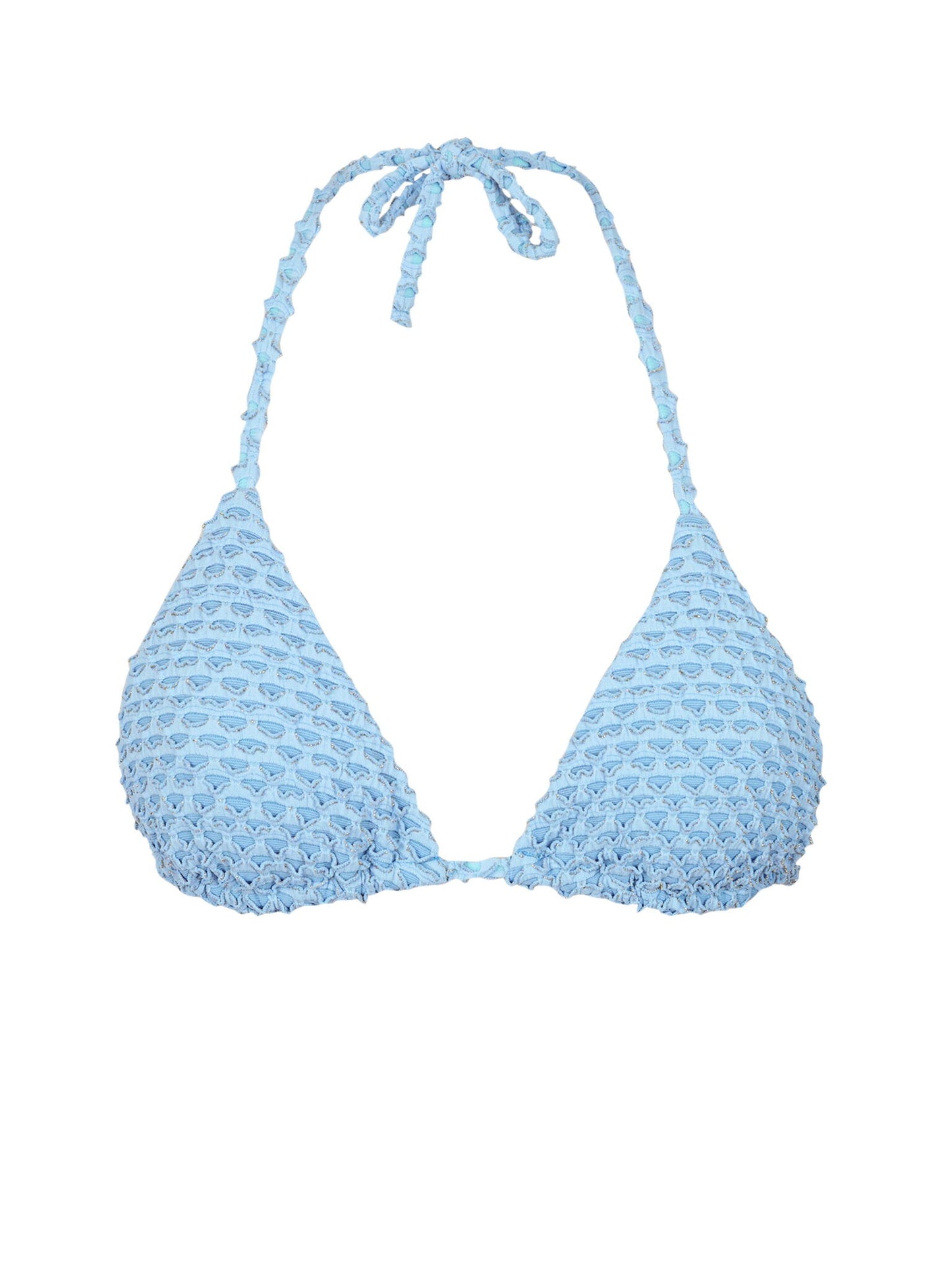 Rio de Sol Triangle Top Cianita Drift in light blue — front view | Belle Mar Swim