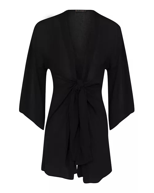 Solid Perola Short Cover Up Black