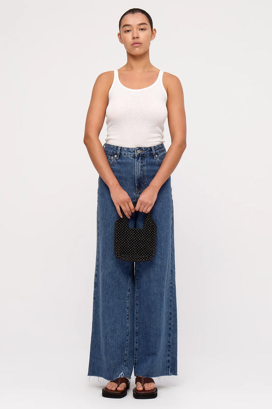 Small Beaded Bucket Bag Black