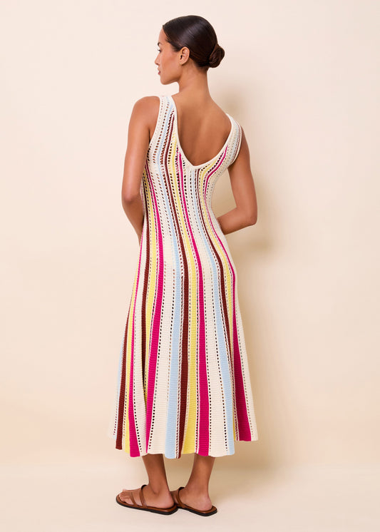 Velmira Dress Ladder Knit Symi Stripe - view