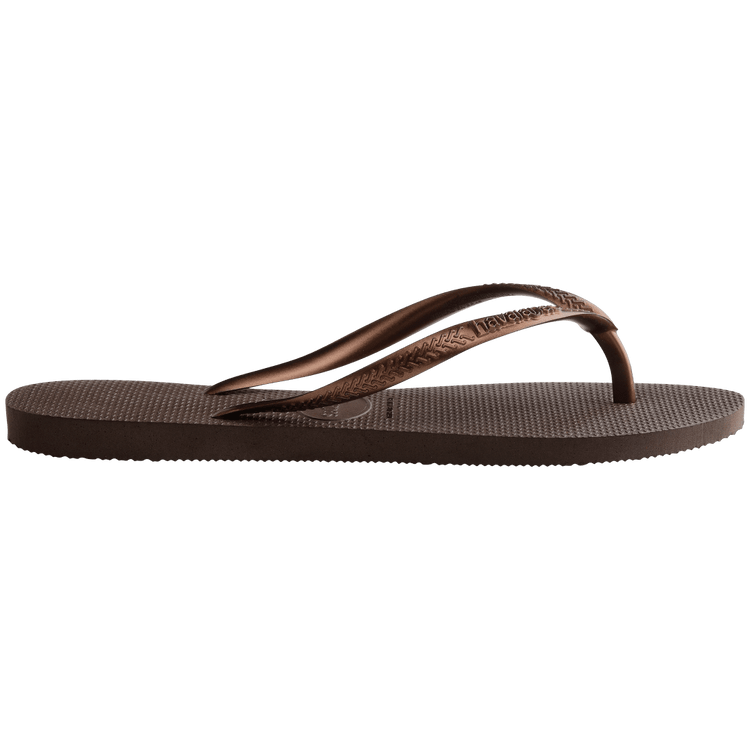Slim Flip Flop Dark Brown Metallic