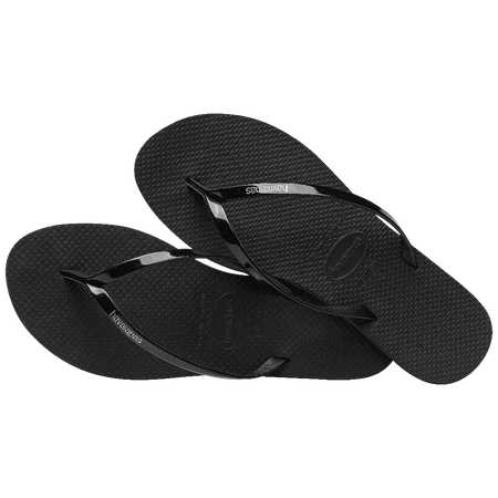 You Metallic Flip Flops Black