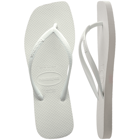 Slim Square Flip Flop White