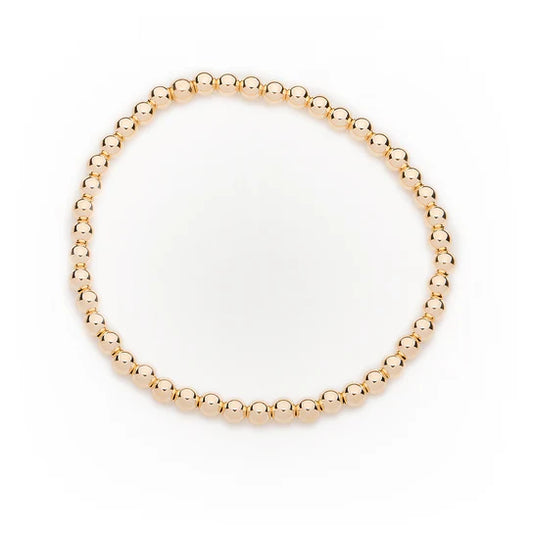 4mm 14k Yellow Gold Filled Bead Bracelet