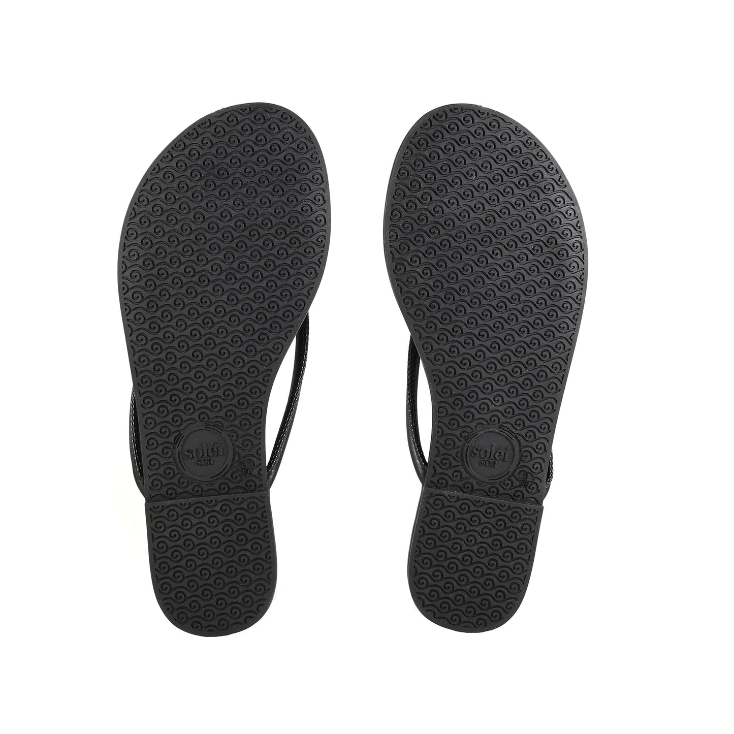 Vivie Sandal Black in black — close-up | Belle Mar Swim