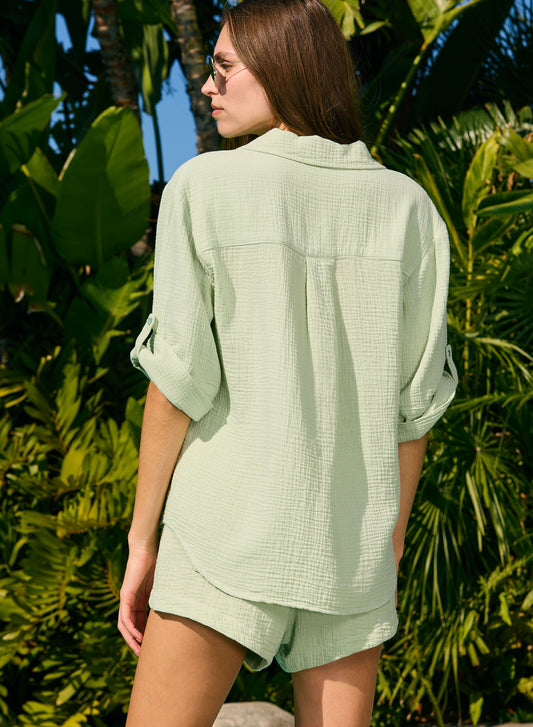 Roll Sleeve Shirt Pistachio