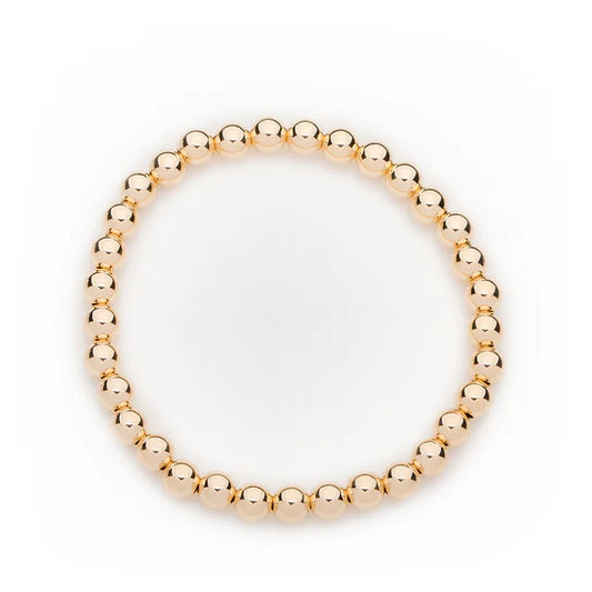 6mm 14k Yellow Gold Filled Bead Bracelet