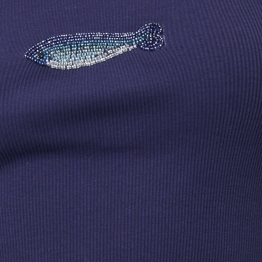Ash Tank Navy Sardine in navy — back view | Belle Mar Swim