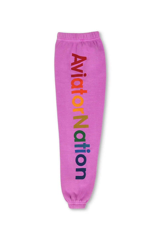 Kids Aviator Nation Sweatpants Neon Purple