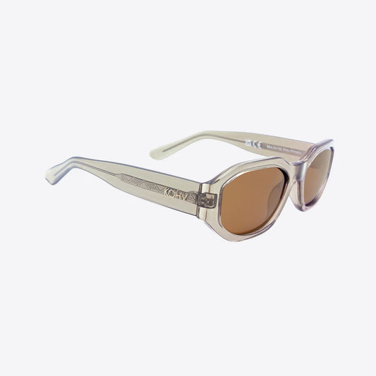 Bea Crysal Taupe Polarized Geometric Sunnies