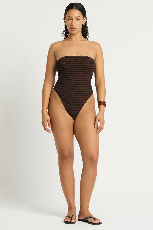 Fane One Piece Carob Dot Stripe
