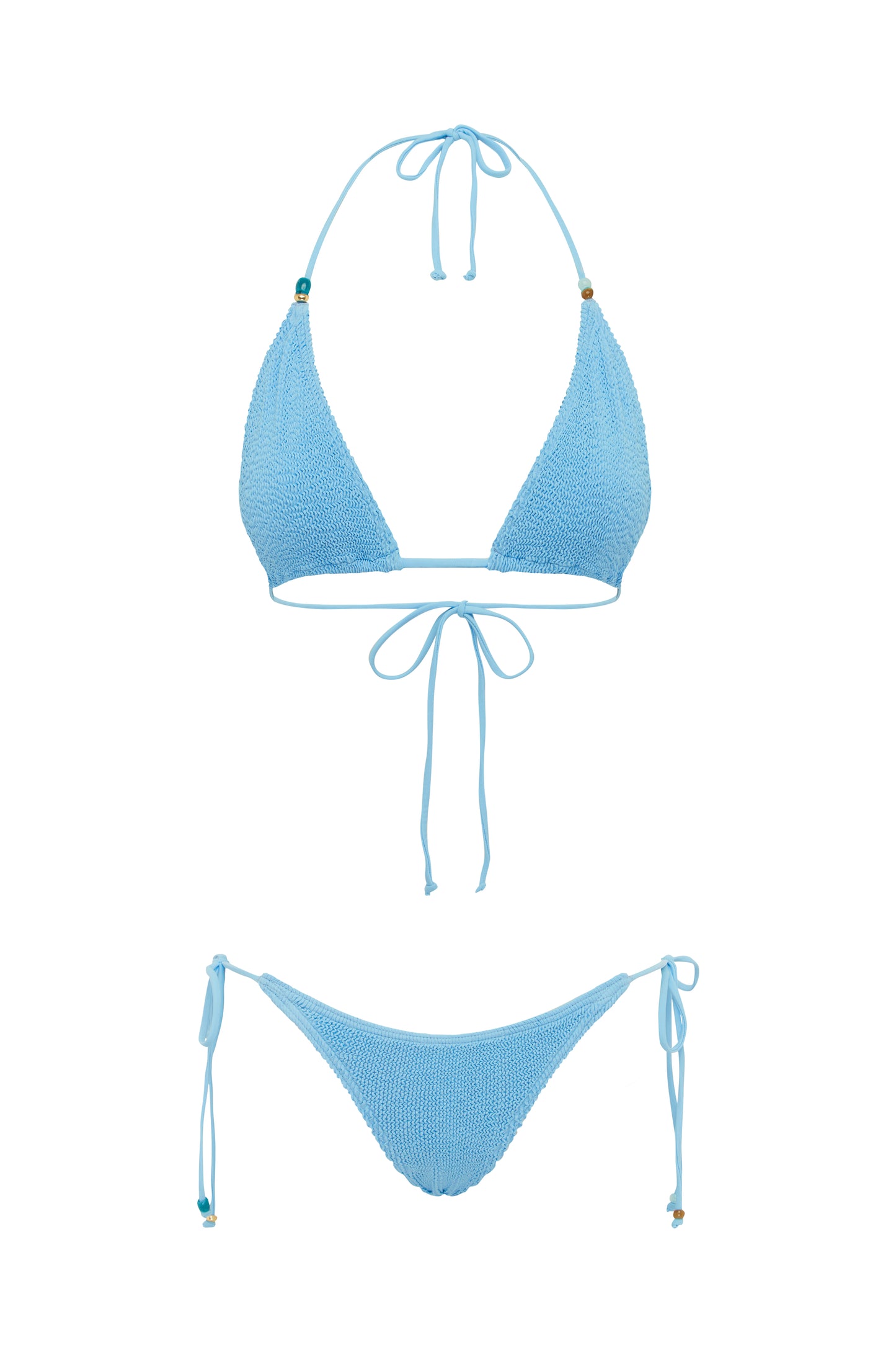 Beaded Tie Side Vista Brief Bottom Cloud Blue