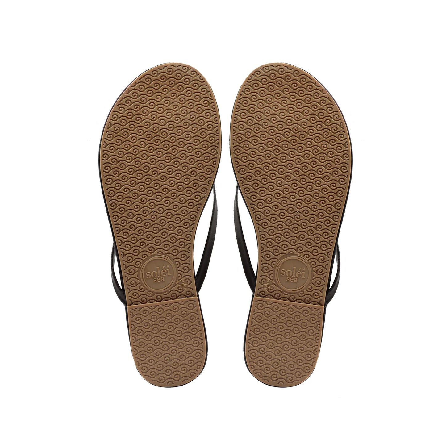 Indie Flat Strap Sandal Chocolate in brown — view 9 | Belle Mar Swim
