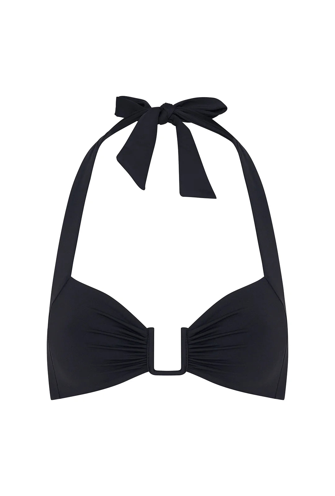 Corfu Halter Top Black Soft Touch in black — view 11 | Belle Mar Swim