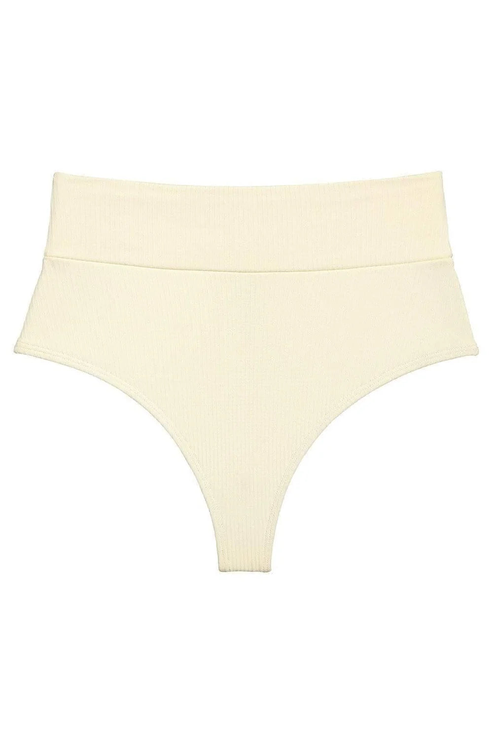 Cream Rib Added Coverage Bikini Bottom