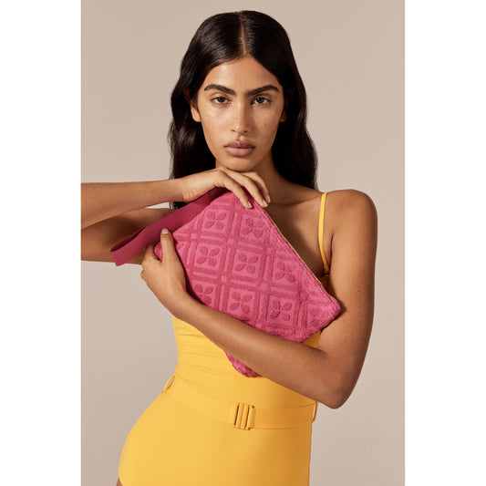 Dayani Cotton Toweling Pouch Bright Pink