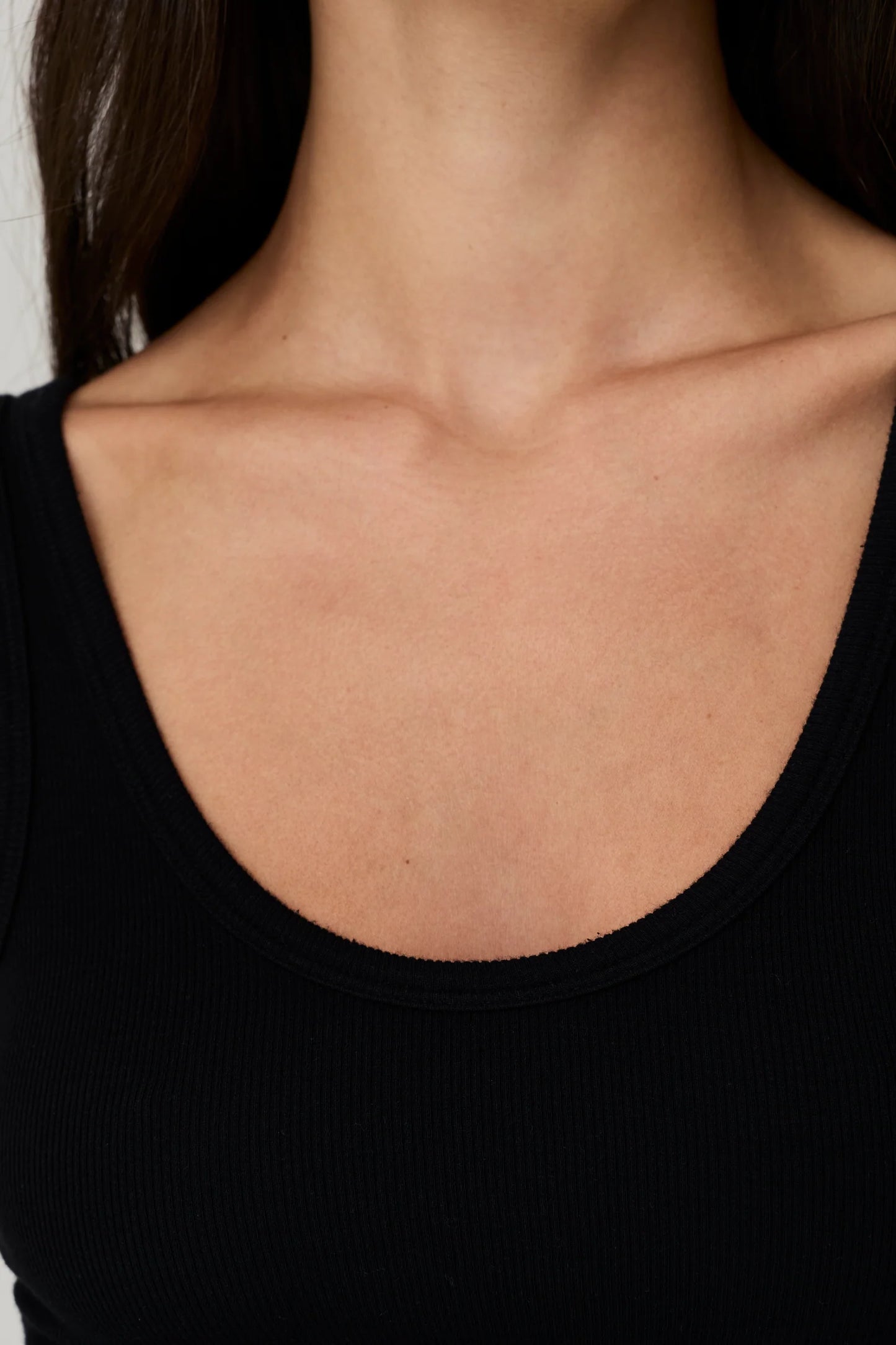 Mila Rib Tank Black