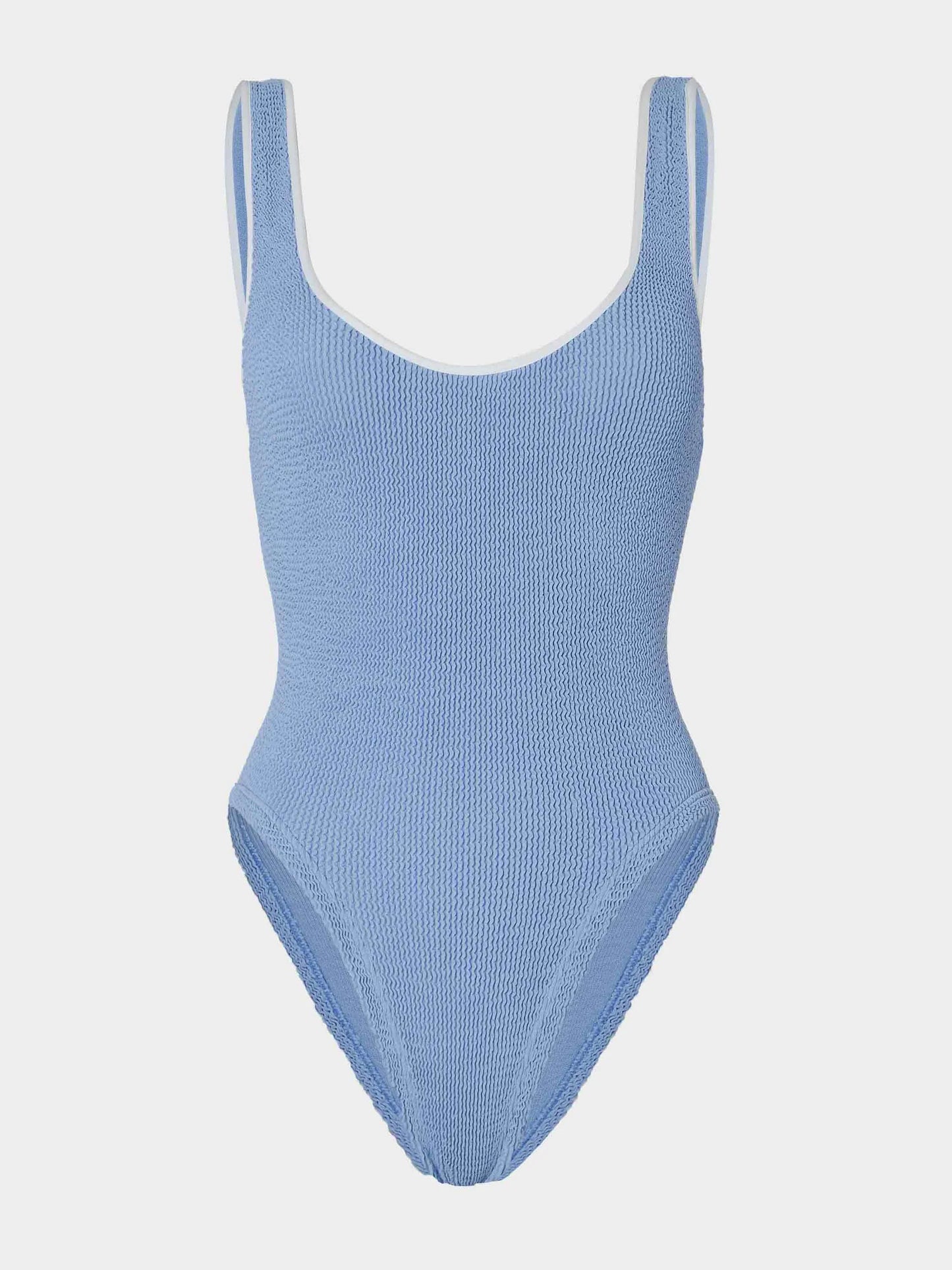 Faye Swim Cornflower/White in blue — alternate view | Belle Mar Swim
