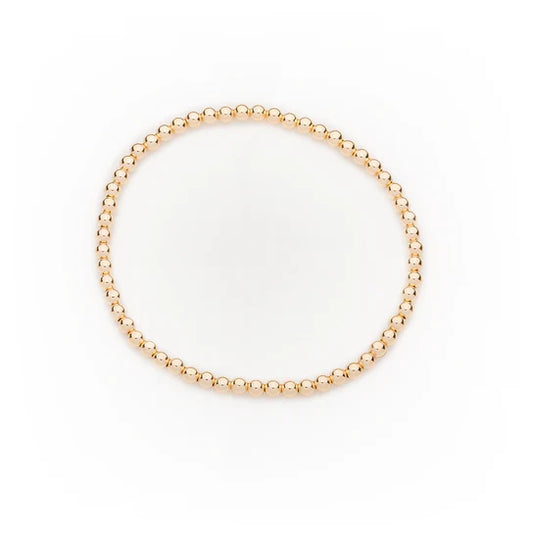 3mm 14k Yellow Gold Filled Bead Bracelet