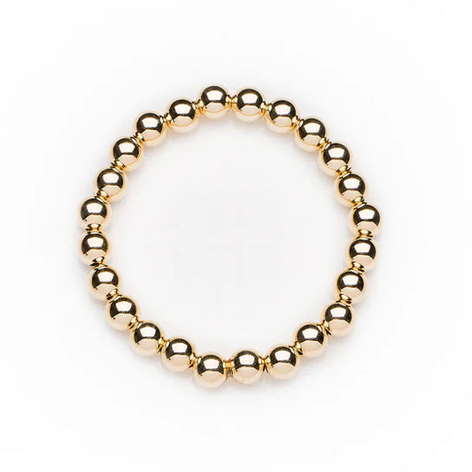 7mm 14k Yellow Gold Filled Bead Bracelet