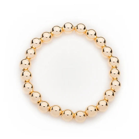 8mm 14k Yellow Gold Filled Bead Bracelet
