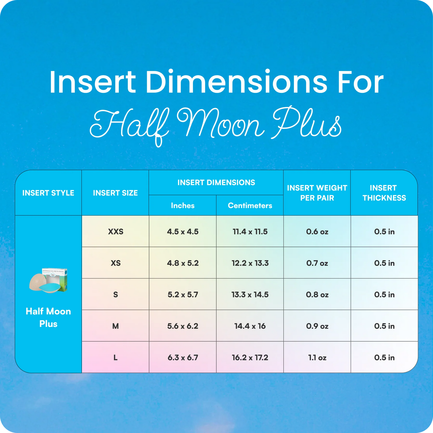 Half Moon Plus Bra Inserts Latte