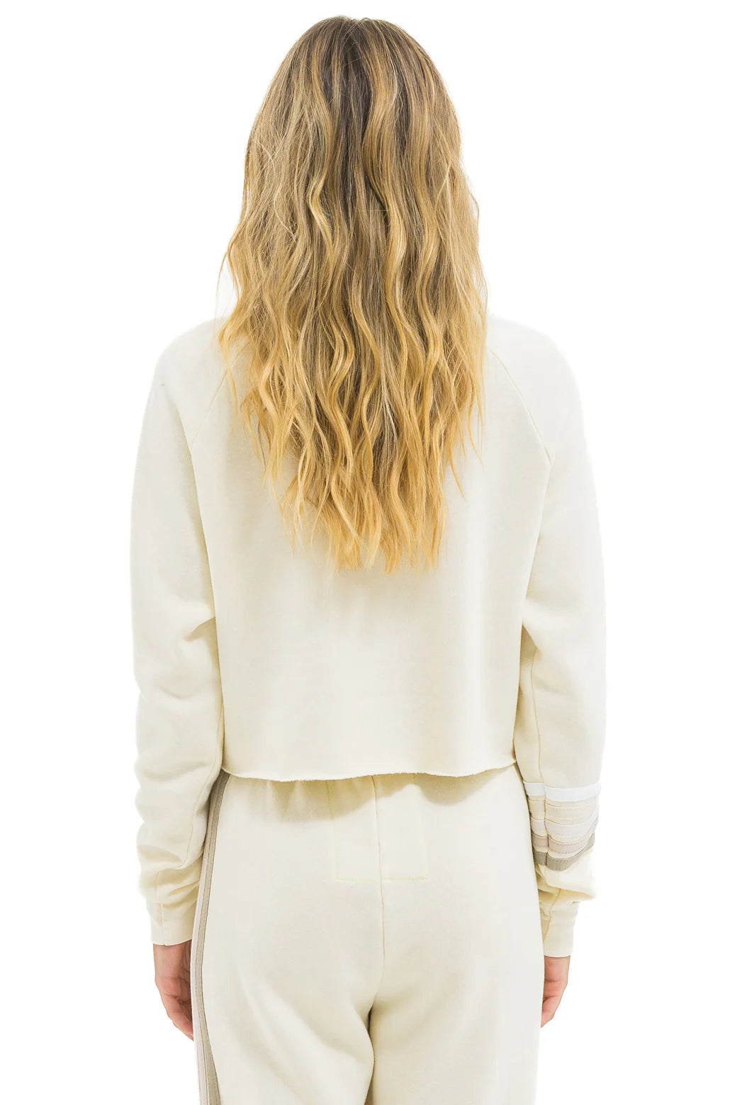 Bolt Rugby Stitch Cropped Crew Sweatshirt Vintage White/White Grey