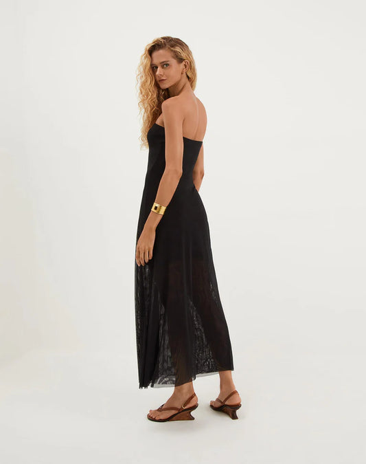 Lavi Long Mesh Dress Black
