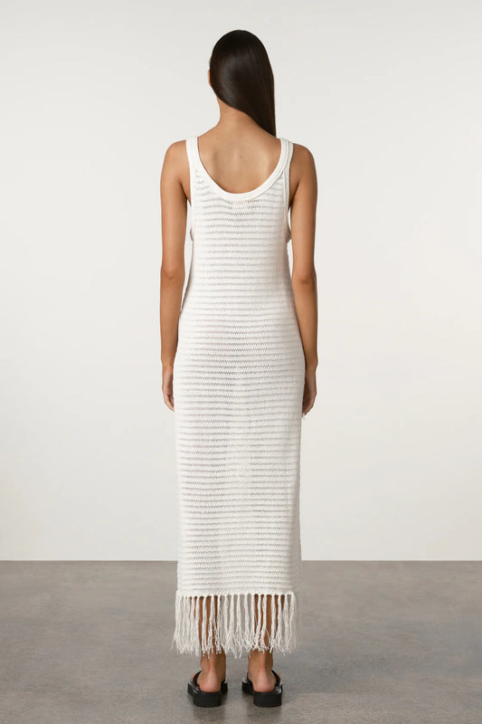 Crochet Knit Dress - White