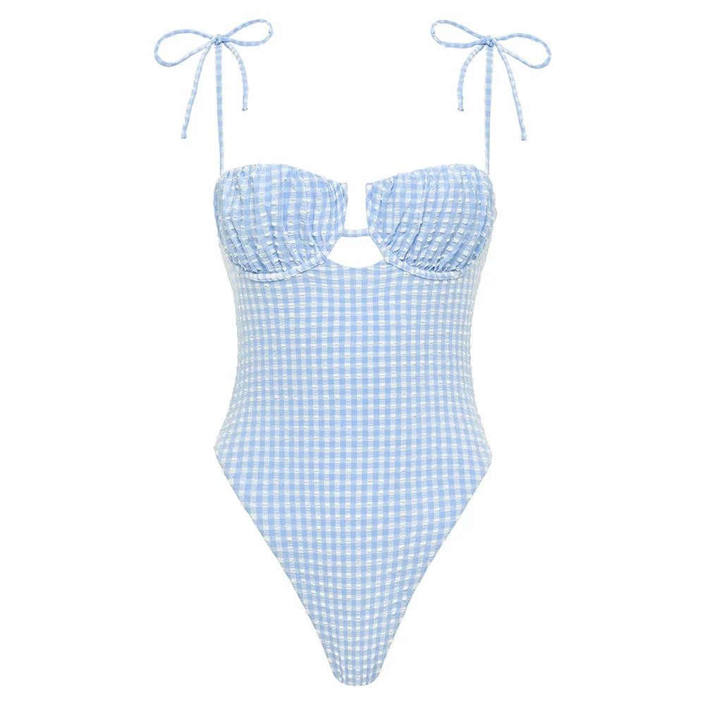Peri Micro Gingham Petal One Piece
