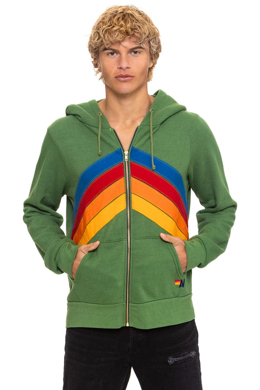 Mountain Stitch Chevron 4 Zip Hoodie Palm