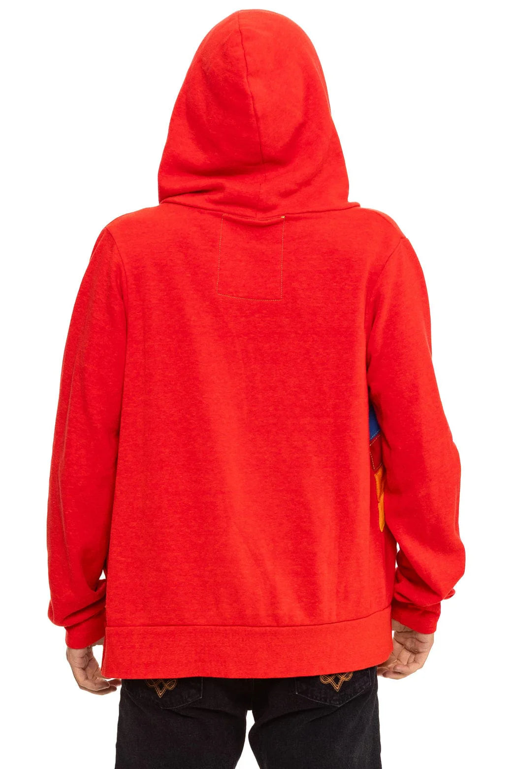 Mountain Stitch Chevron 4 Zip Hoodie Red