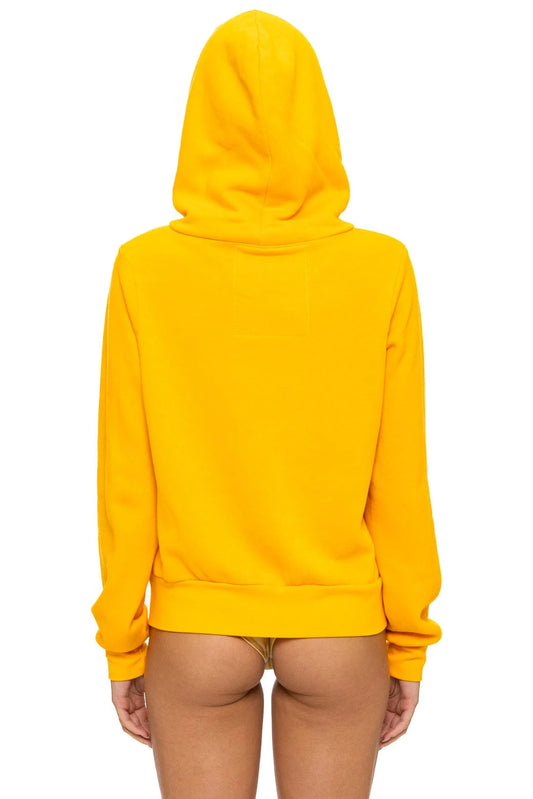 Mountain Stitch Chevron 4 Zip Hoodie Gold