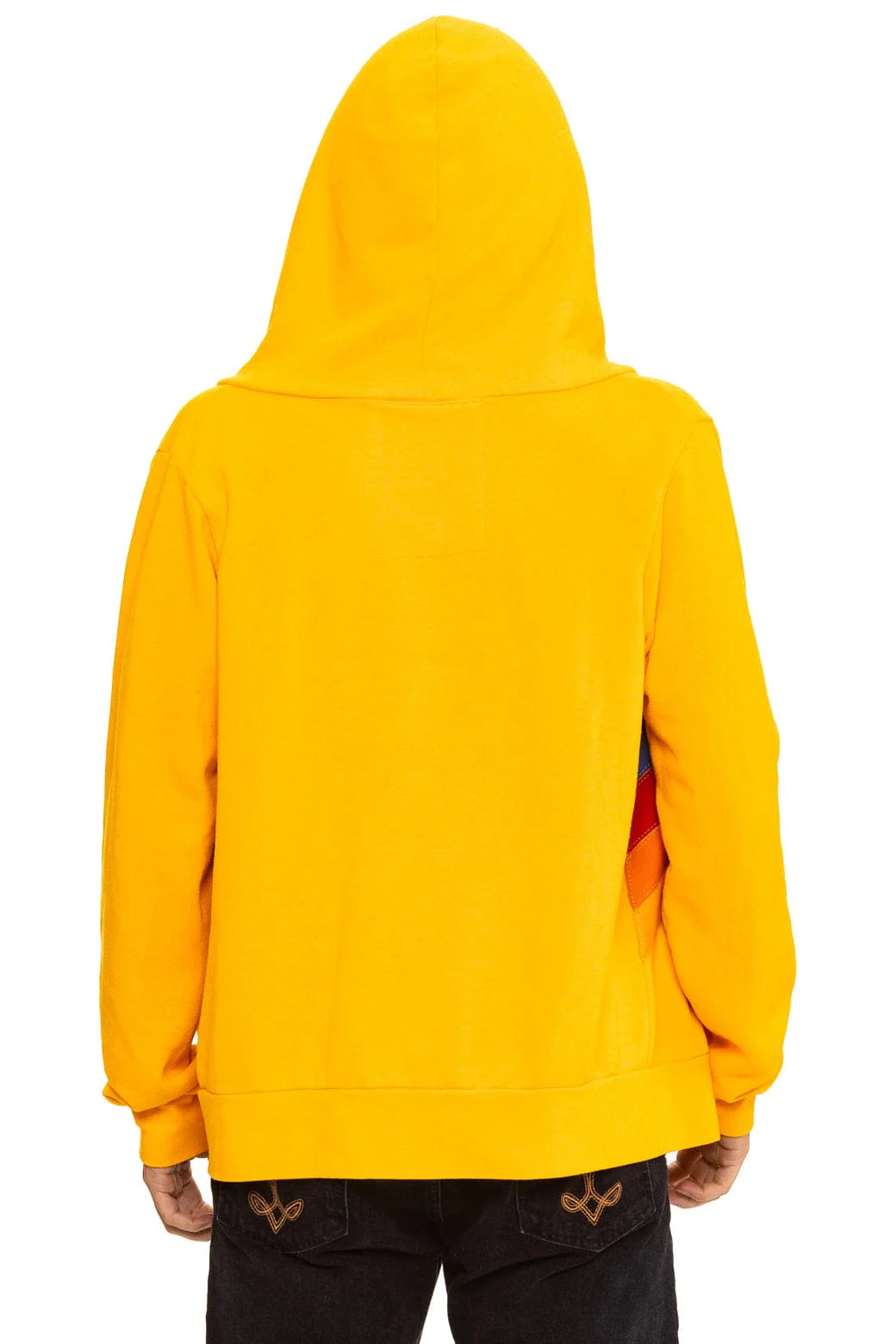 Mountain Stitch Chevron 4 Zip Hoodie Gold