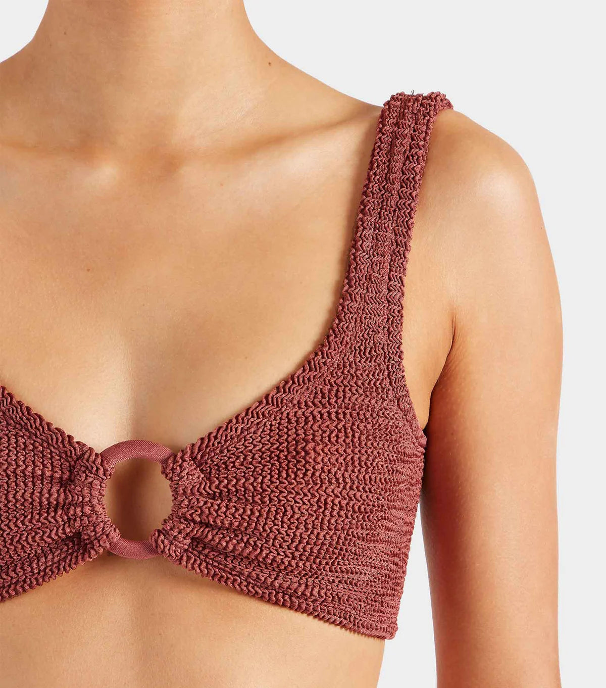 Julia Bikini Tonal Hoops Rosewood