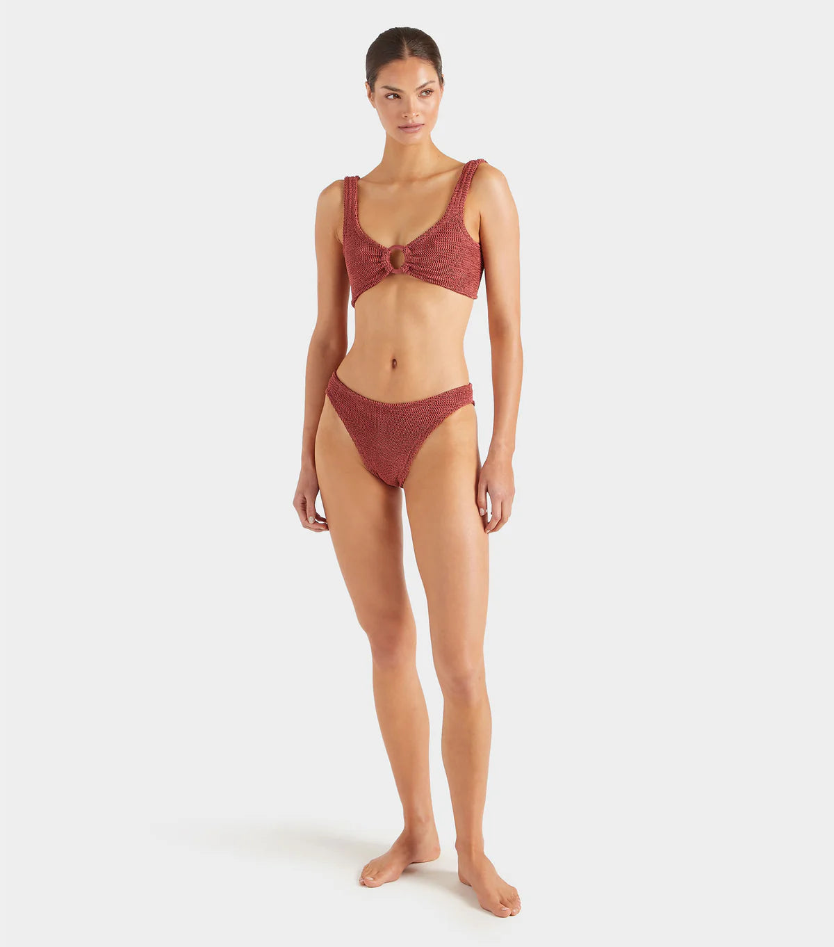 Julia Bikini Tonal Hoops Rosewood
