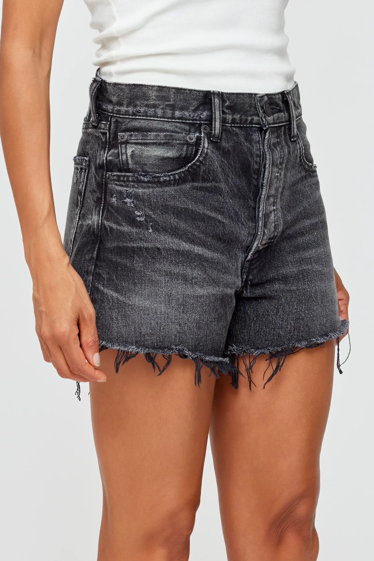 Aristida Denim Shorts in Black