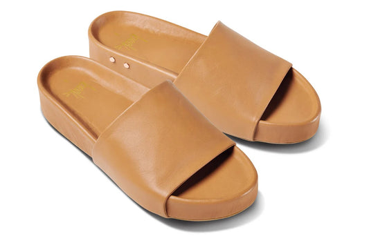 Pelican Leather Platform Sandal in Honey