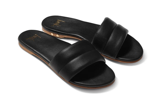 Sugarbird Leather Slide Sandal in Black