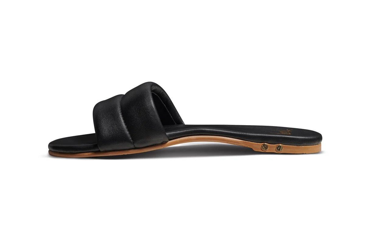Sugarbird Leather Slide Sandal in Black