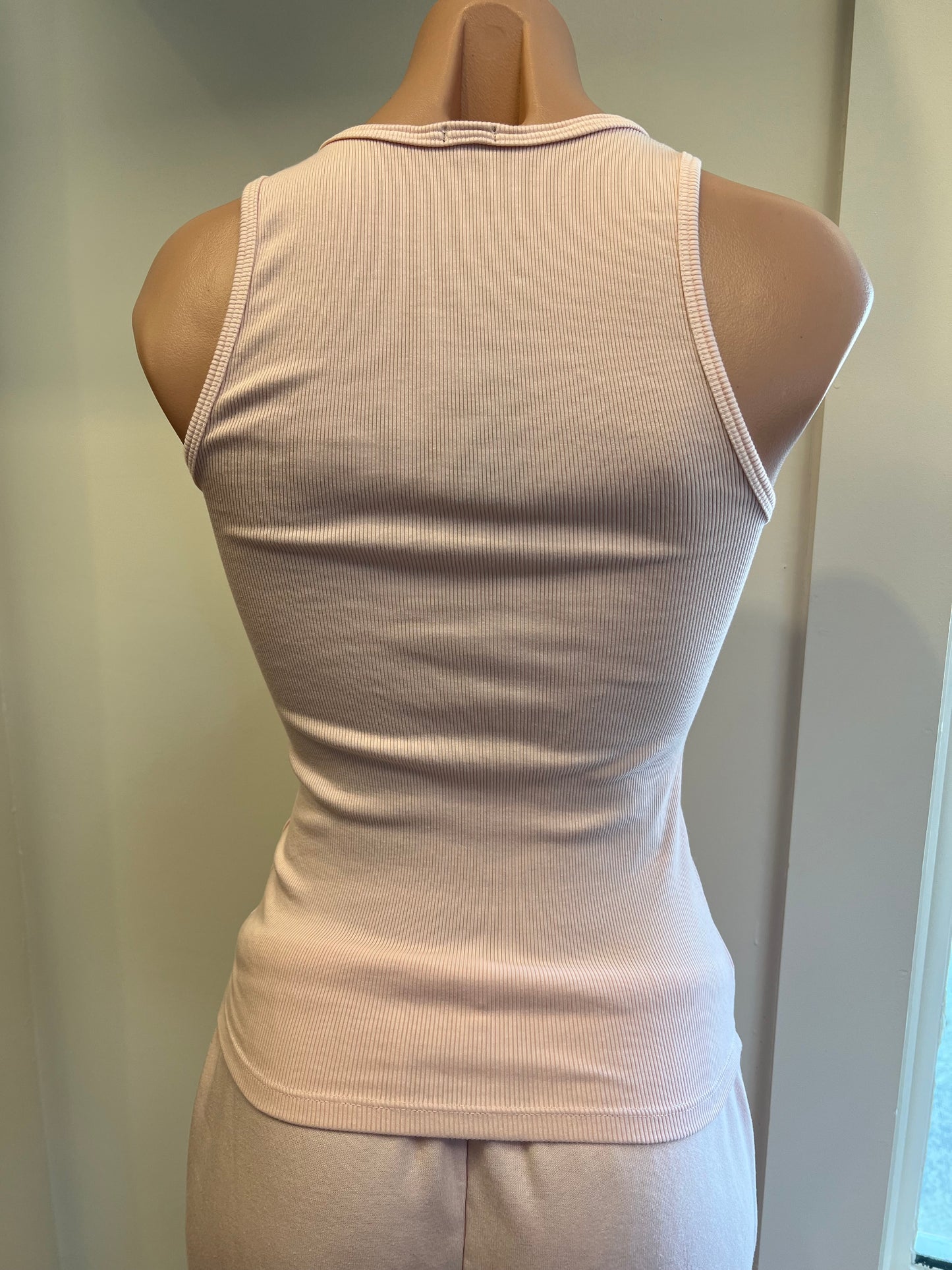 Supimaluxe Rib High Neck Tank in Pink Sorbet
