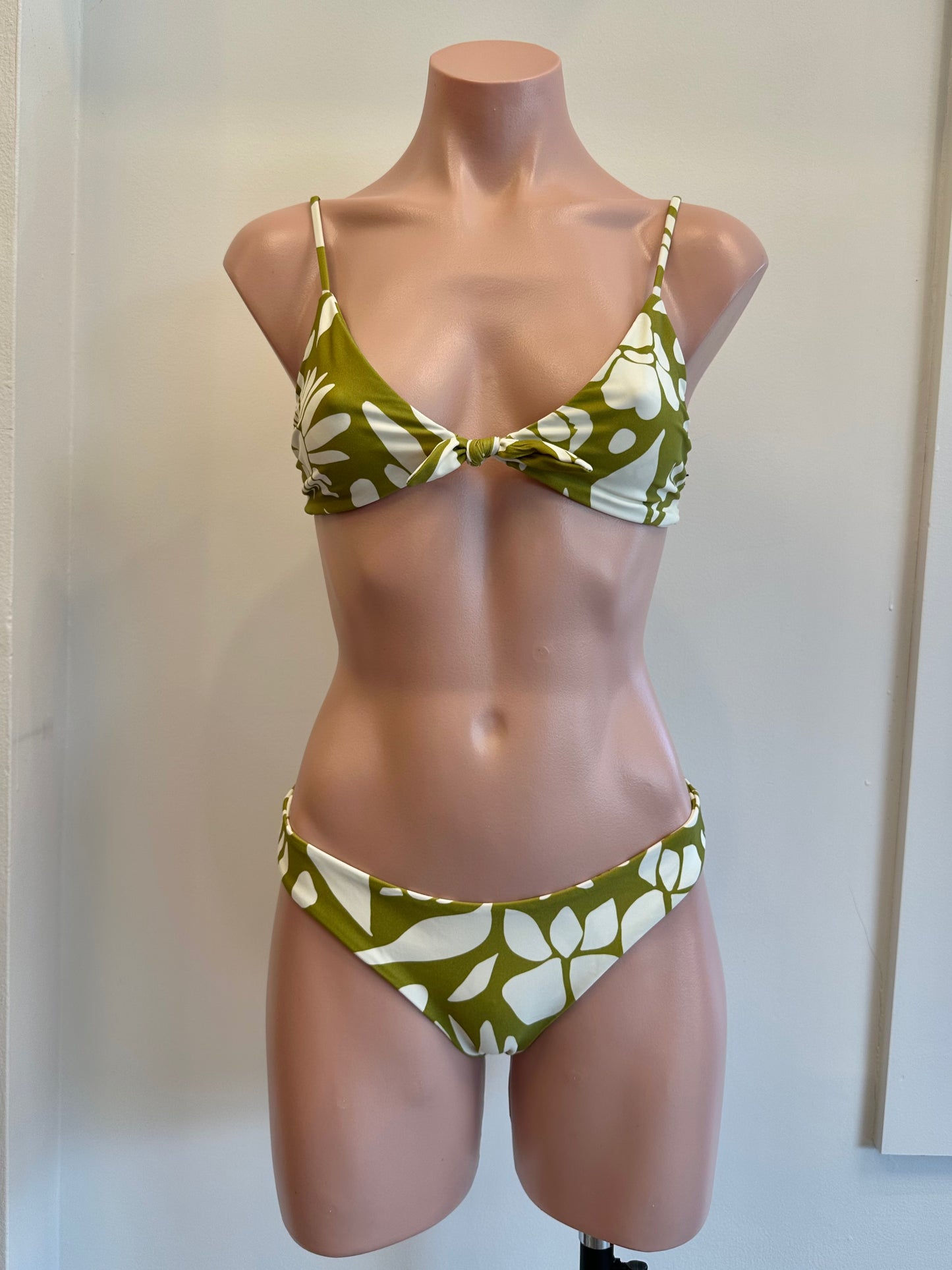 Aila Blue Cathedral Top Sublime Flora in green — front view | Belle Mar Swim