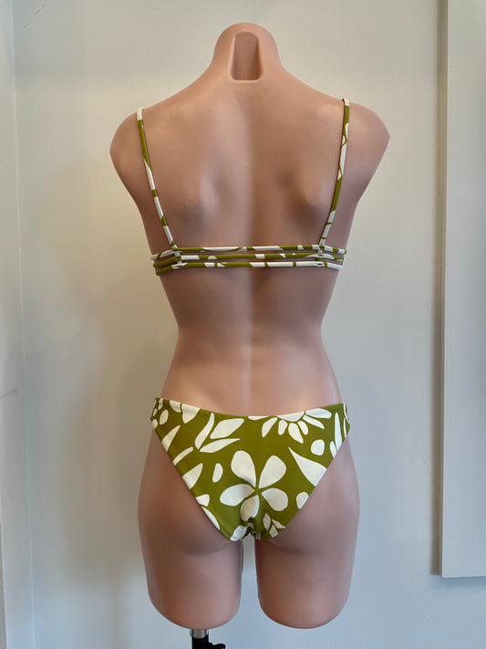 Cathedral Top Sublime Flora in green — back view | Belle Mar Swim