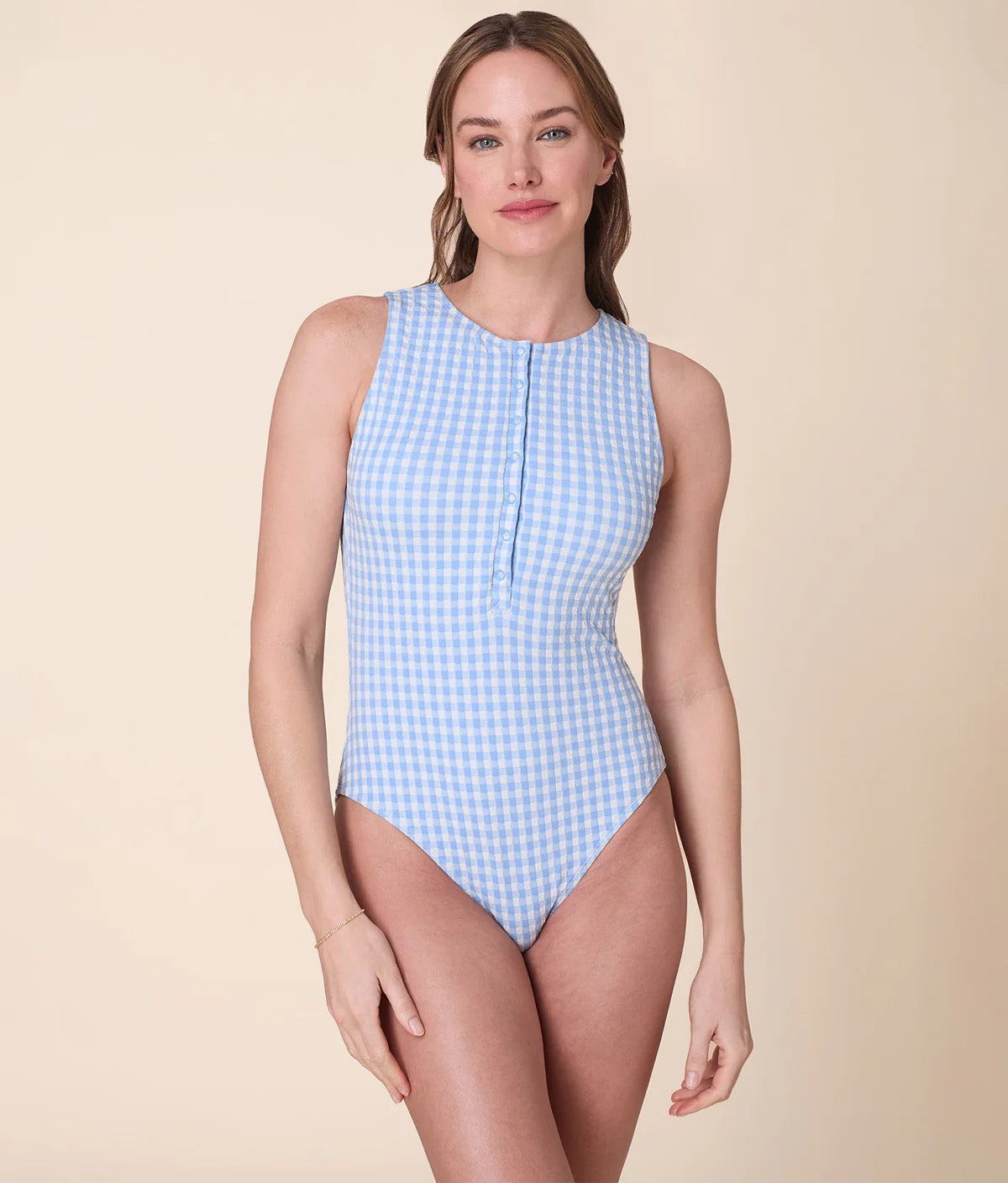 Malibu One Piece Sky Gingham