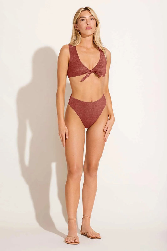 Barcelona High Waist Bottom Pink Metallic