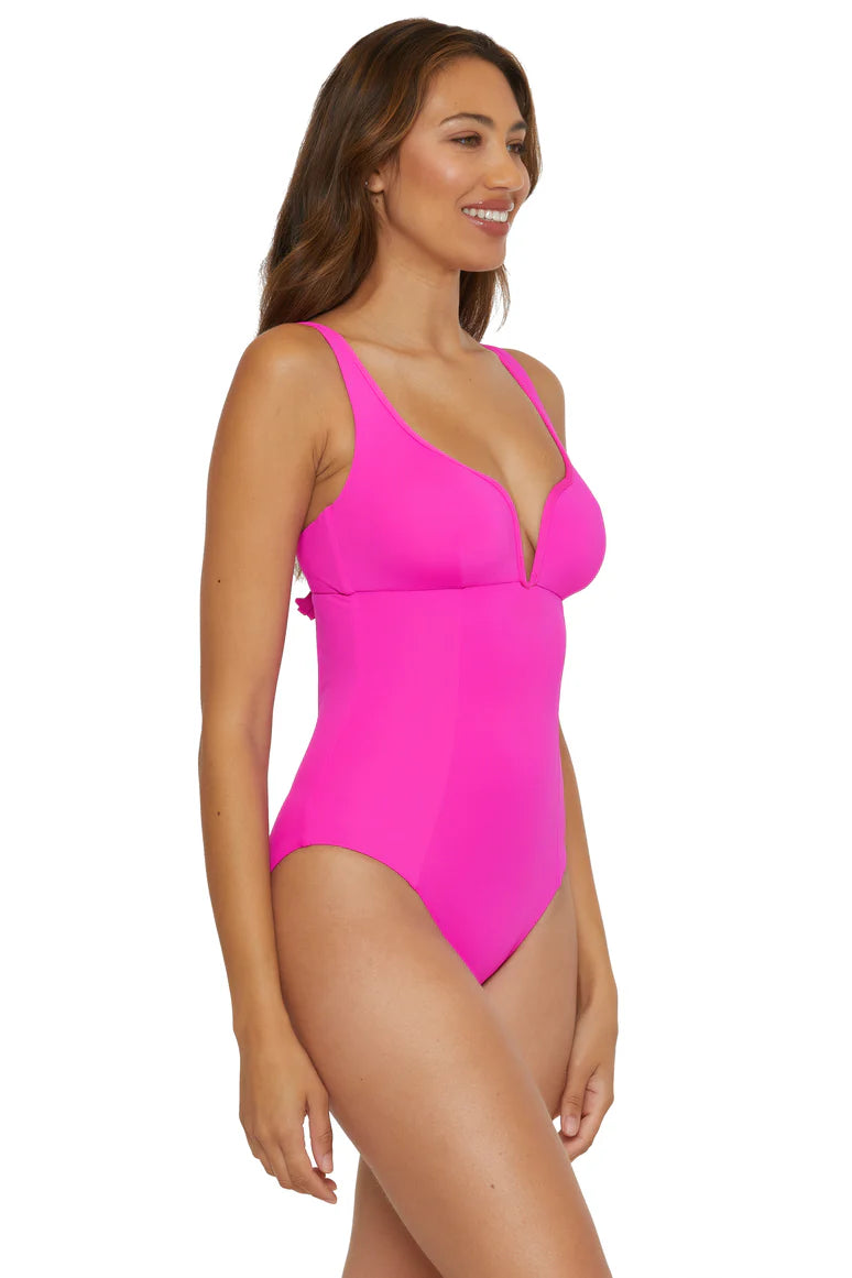 Color Code V Wire One Piece Vivid Pink