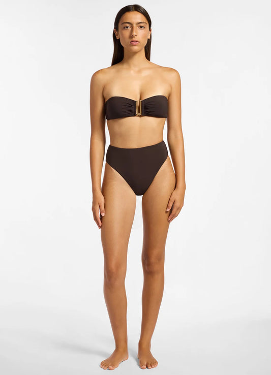 Jetset High Waisted Bikini Bottom Chocolate