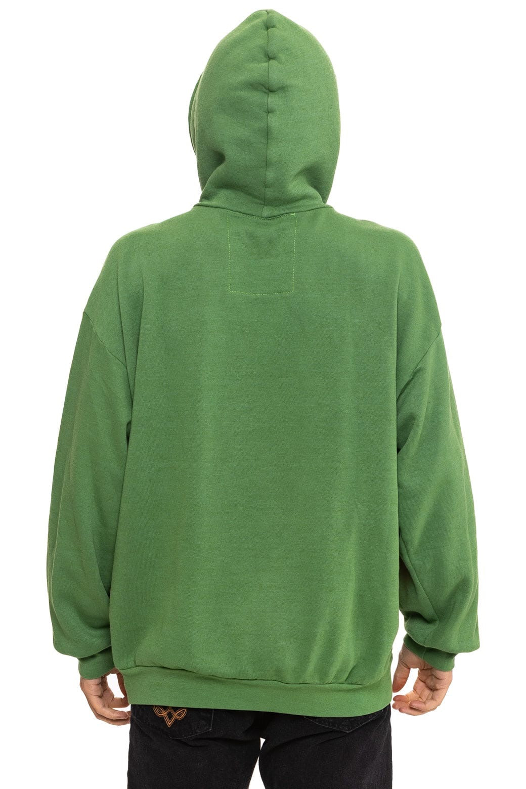 Mountain Stitch Chevron Pullover Hoodie Relaxed Palm in green — view 10 | Belle Mar Swim